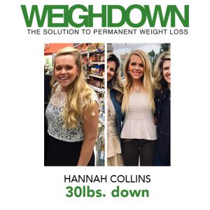 Hannah Collins before and after Weigh Down